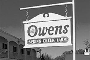 Bob Evans Company History - 1987 - Photo of Owens Spring Creek Farm sign