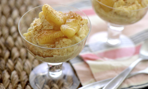 Arroz con Leche with Glazed Apples