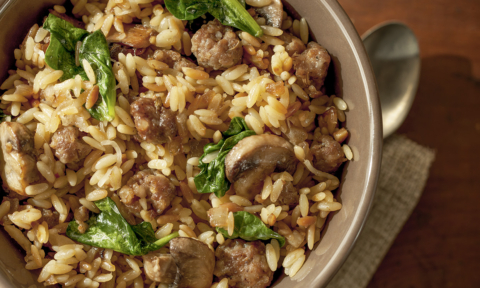 Sausage Mushroom Orzo