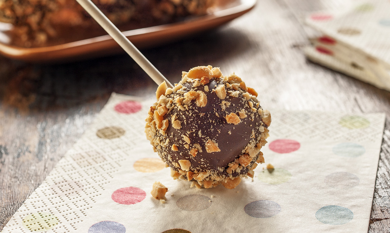 A peanut butter potato lollipop