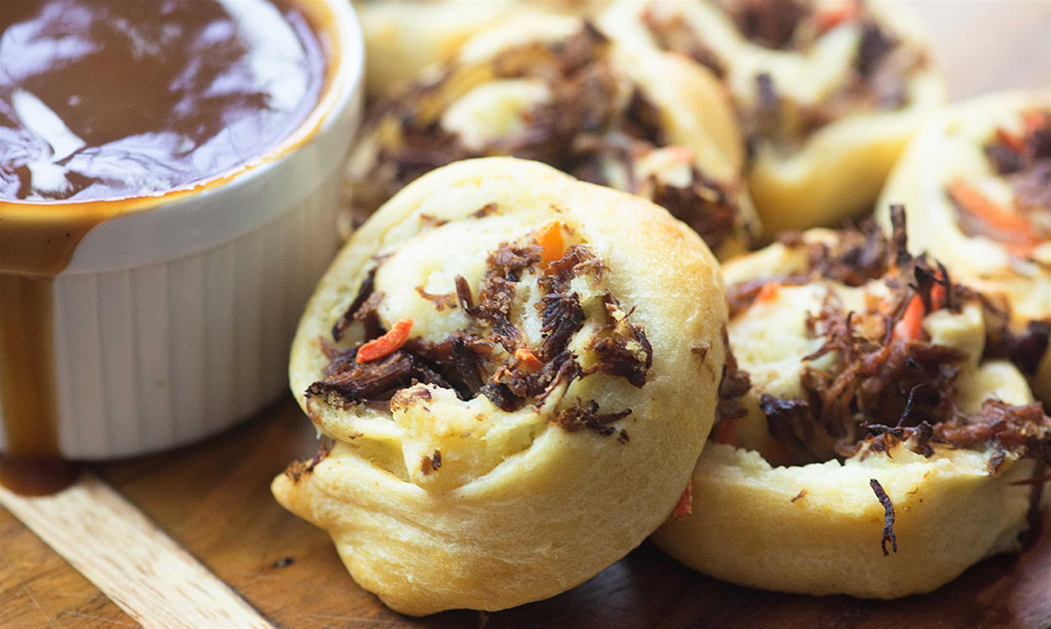 Roast beef pinwheels