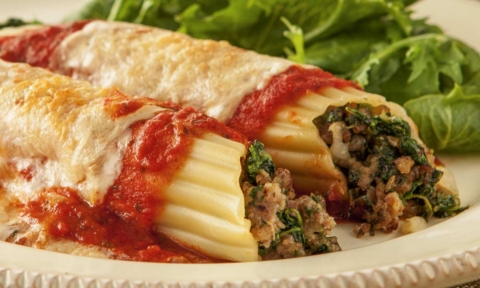 Sausage Stuffed Manicotti Shells