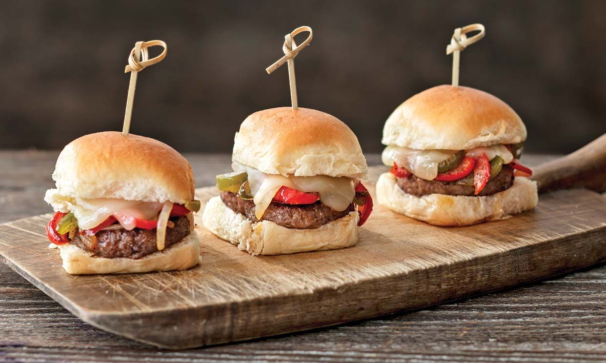 3 sausage and pepper sliders