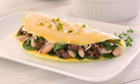 Spinach and Sausage Omelet