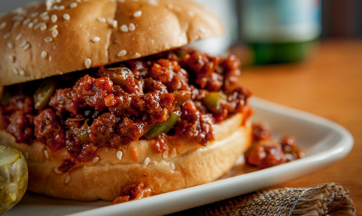 A sausage sloppy joe