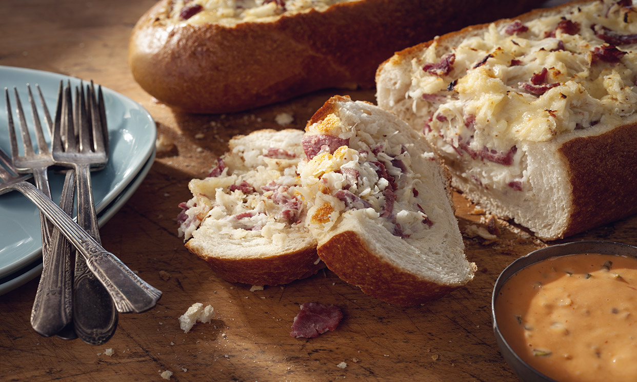 Reuben stuffed bread