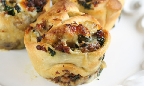 Zesty Sausage & Spinach Ranch Rolls with Pizza Dough