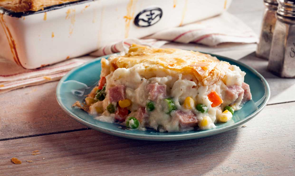 Ham and potato pot pie