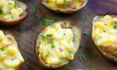 Mac and Cheese Potato Skins