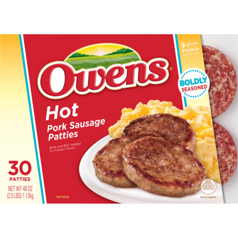 Owens Hot Pork Sausage Patties