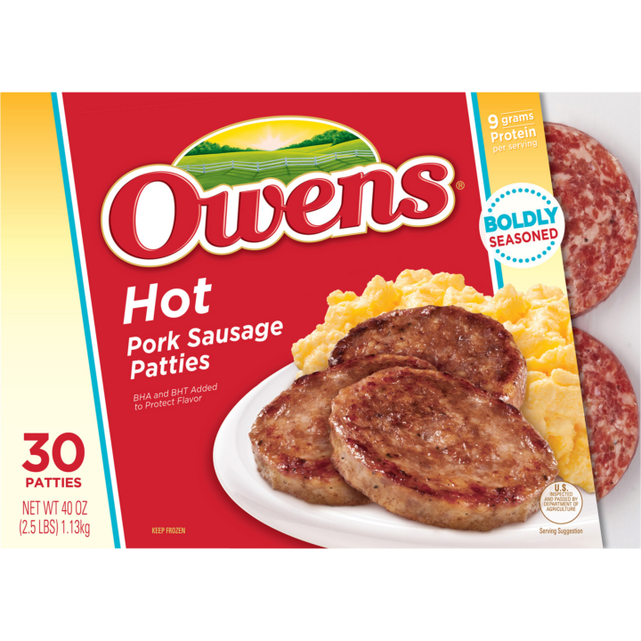 Owens Hot Pork Sausage Patties