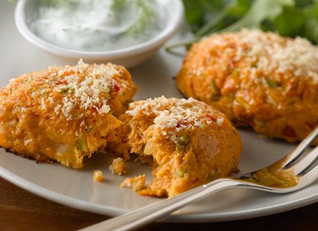 Baked salmon croquettes