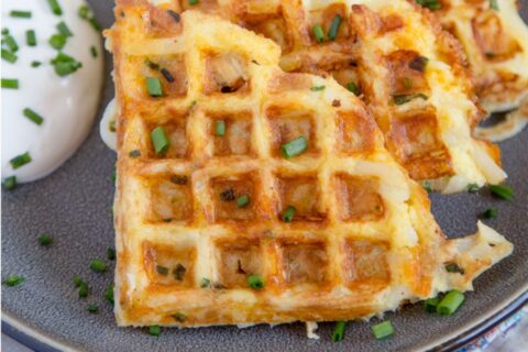 Egg & Cheese Hash Brown Waffles