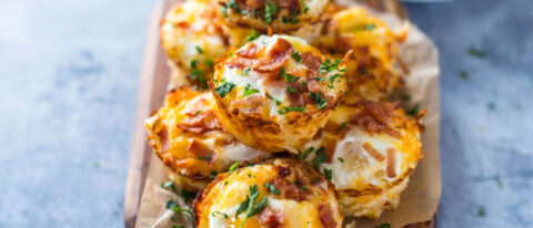 Bacon and Egg Hash Brown Nests