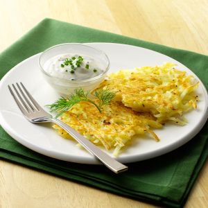 Potato Pancakes with Dill Sauce