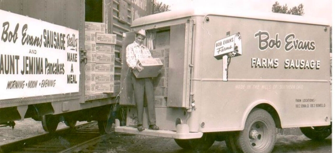 Bob Evans Company History - Photo of delivery truck and driver