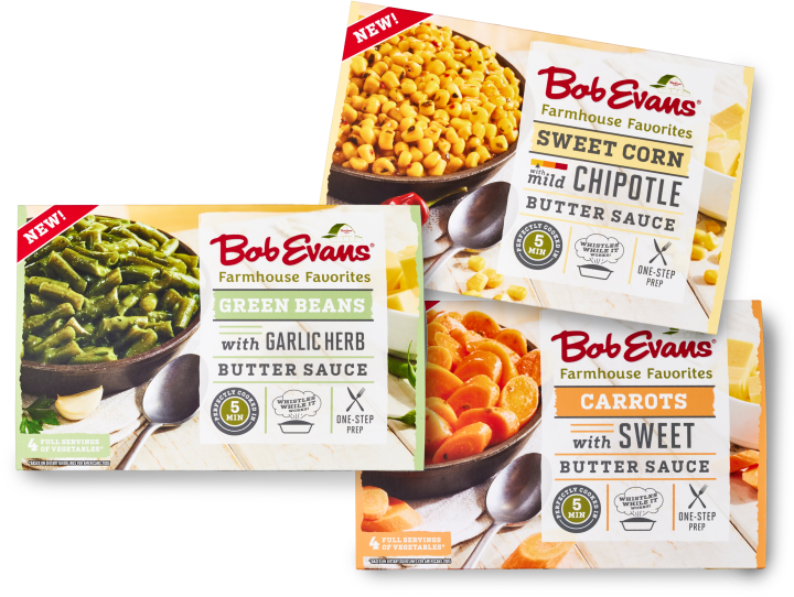 Bob Evans Dinner Sides - Sweet Corn, Green Beans, and Carrots