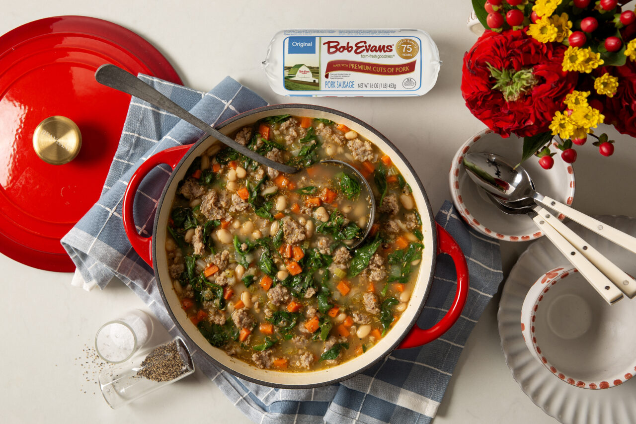 Sausage, White Bean, and Spinach Soup | Bob Evans