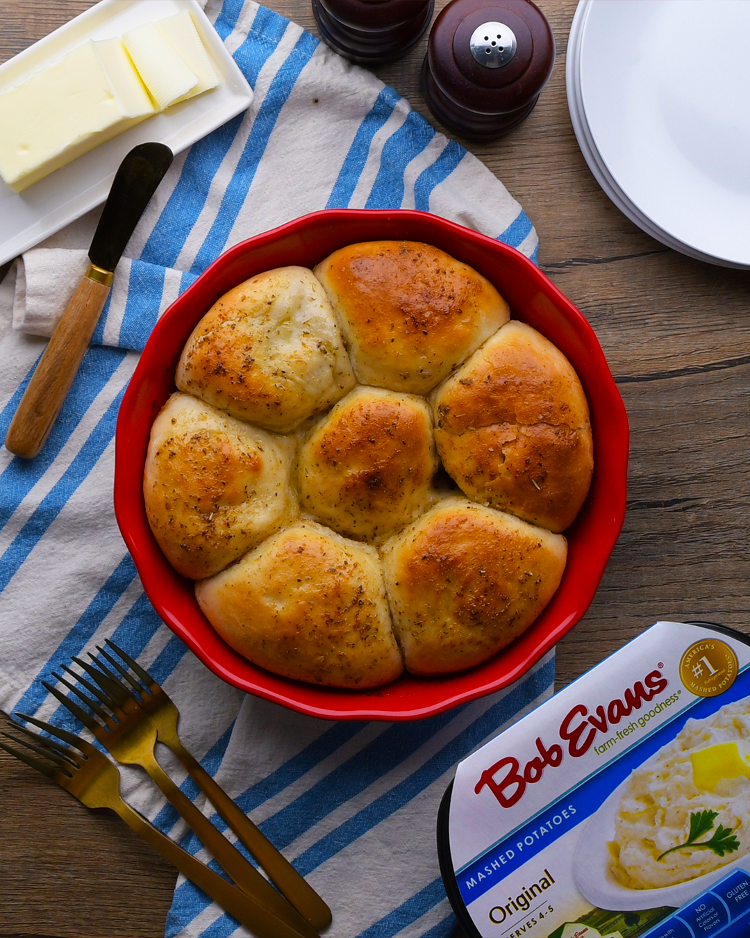 Mashed potato dinner rolls