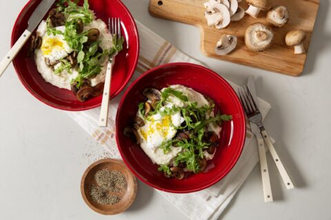 Mashed Potato Mushroom Bowls with Easy Poached Eggs