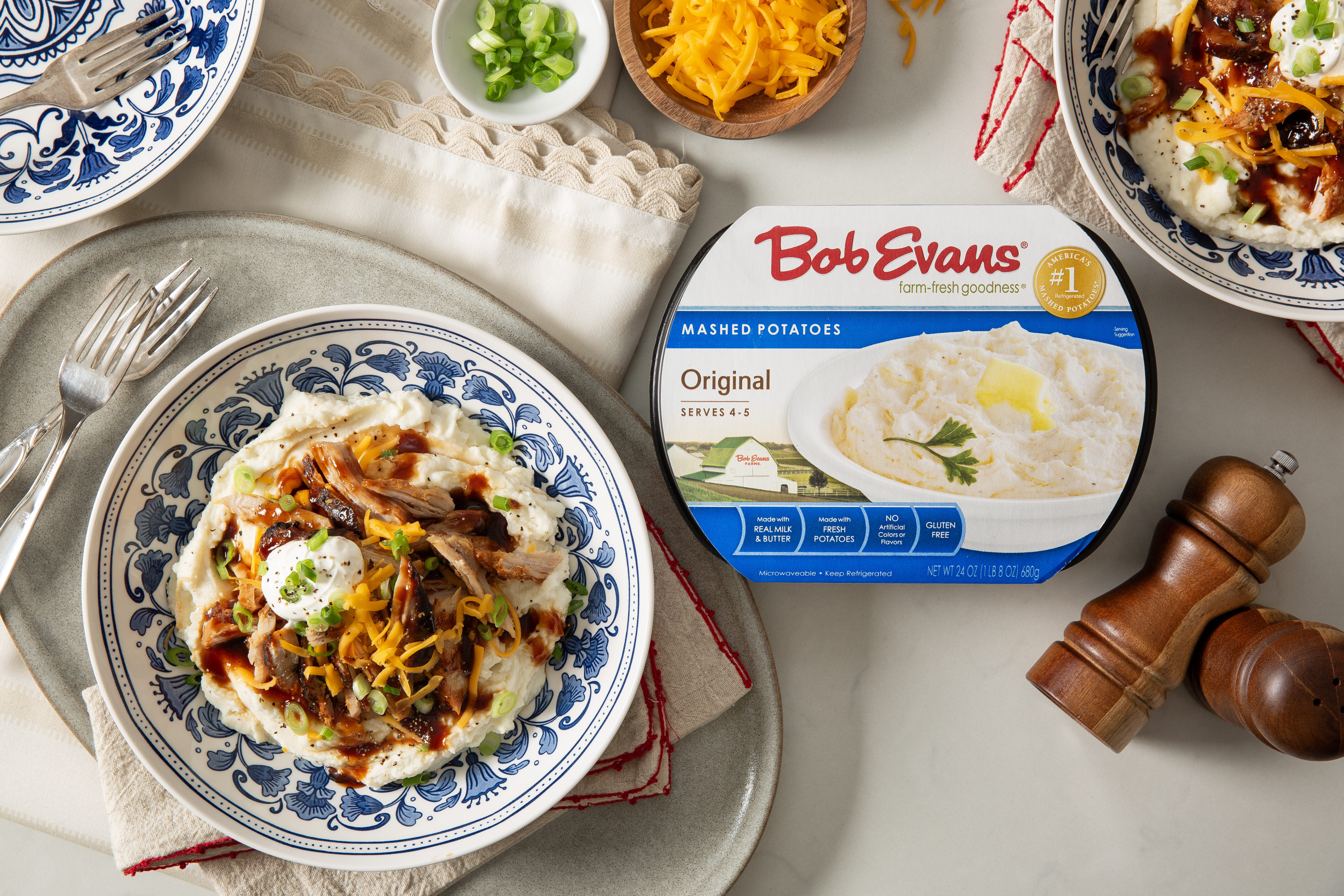Shredded Pork Mashed Potato Bowls