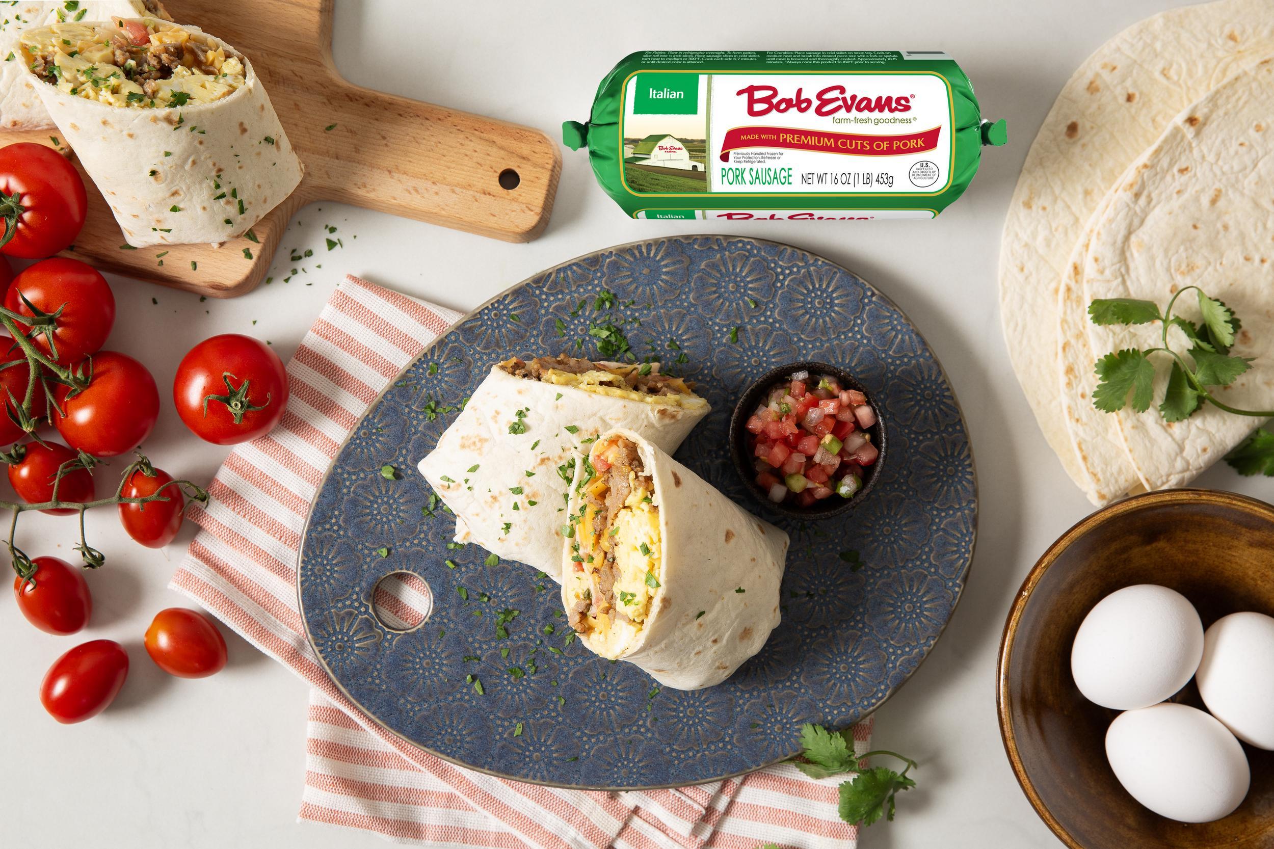 pork sausage breakfast burrito