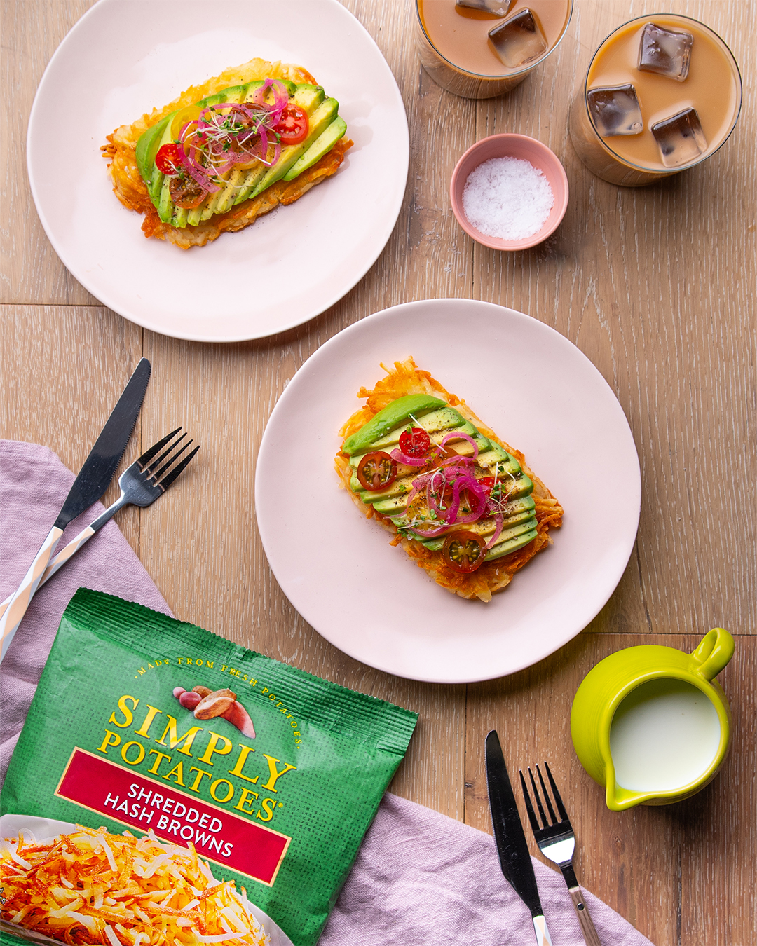 Hash brown avocado toast