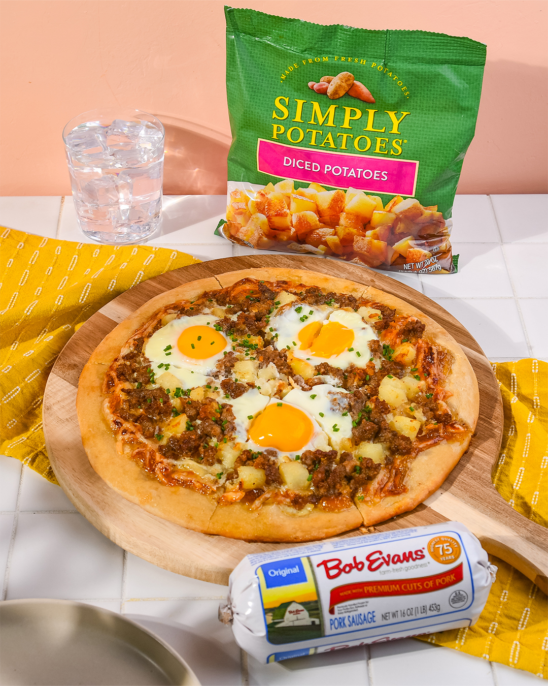 Potato and Jam breakfast pizza