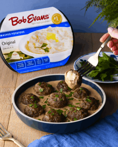 Mashed Potato Stuffed Meatballs