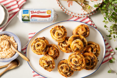 Pimiento Cheese and Sausage Pinwheels