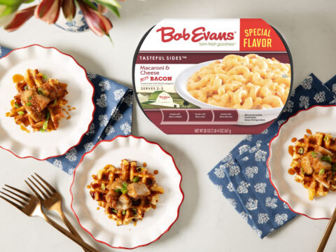 Mini Chicken and Macaroni & Cheese Waffles