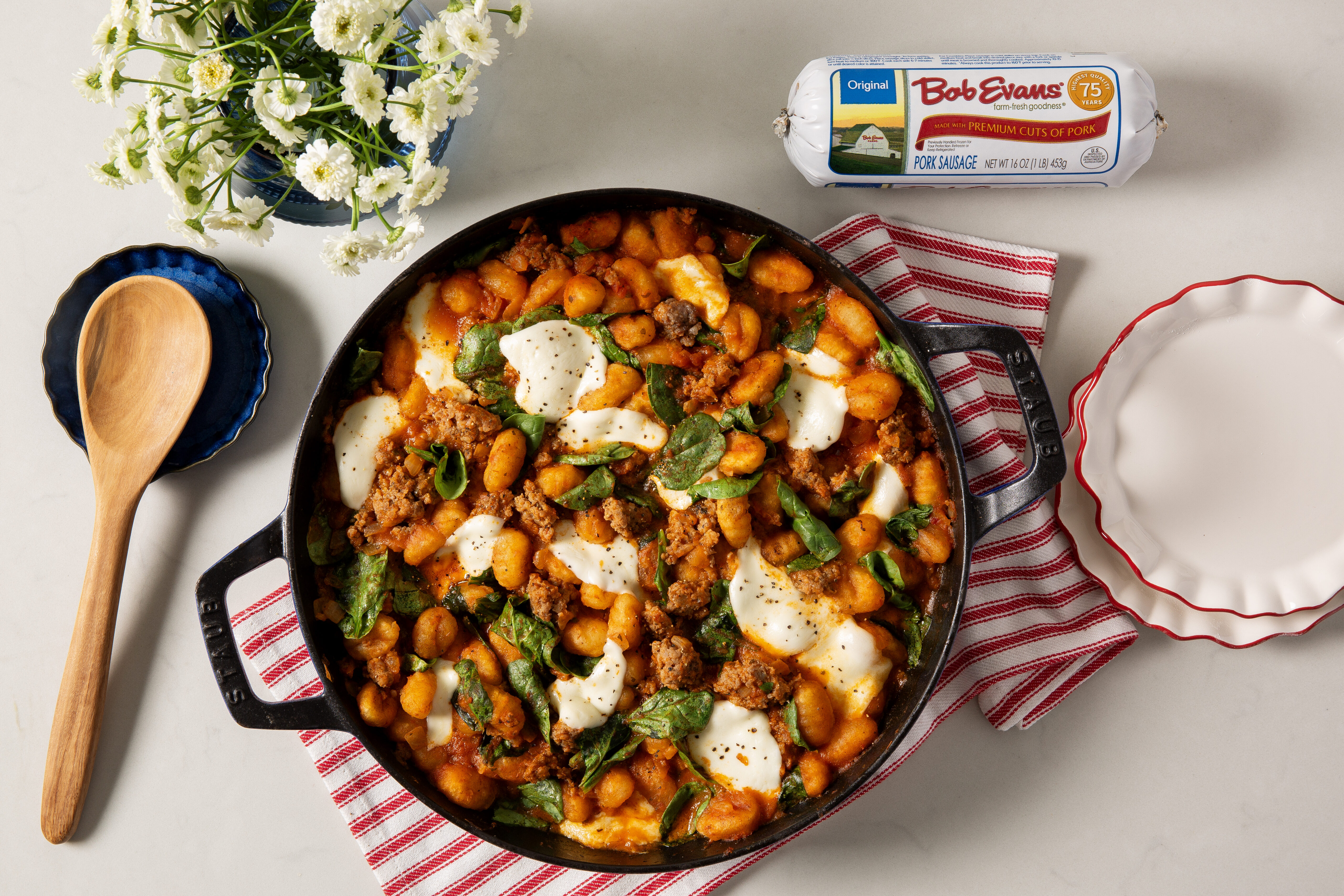 cheesy sausage gnocchi