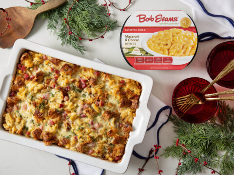 Cozy Macaroni & Cheese Bread Pudding