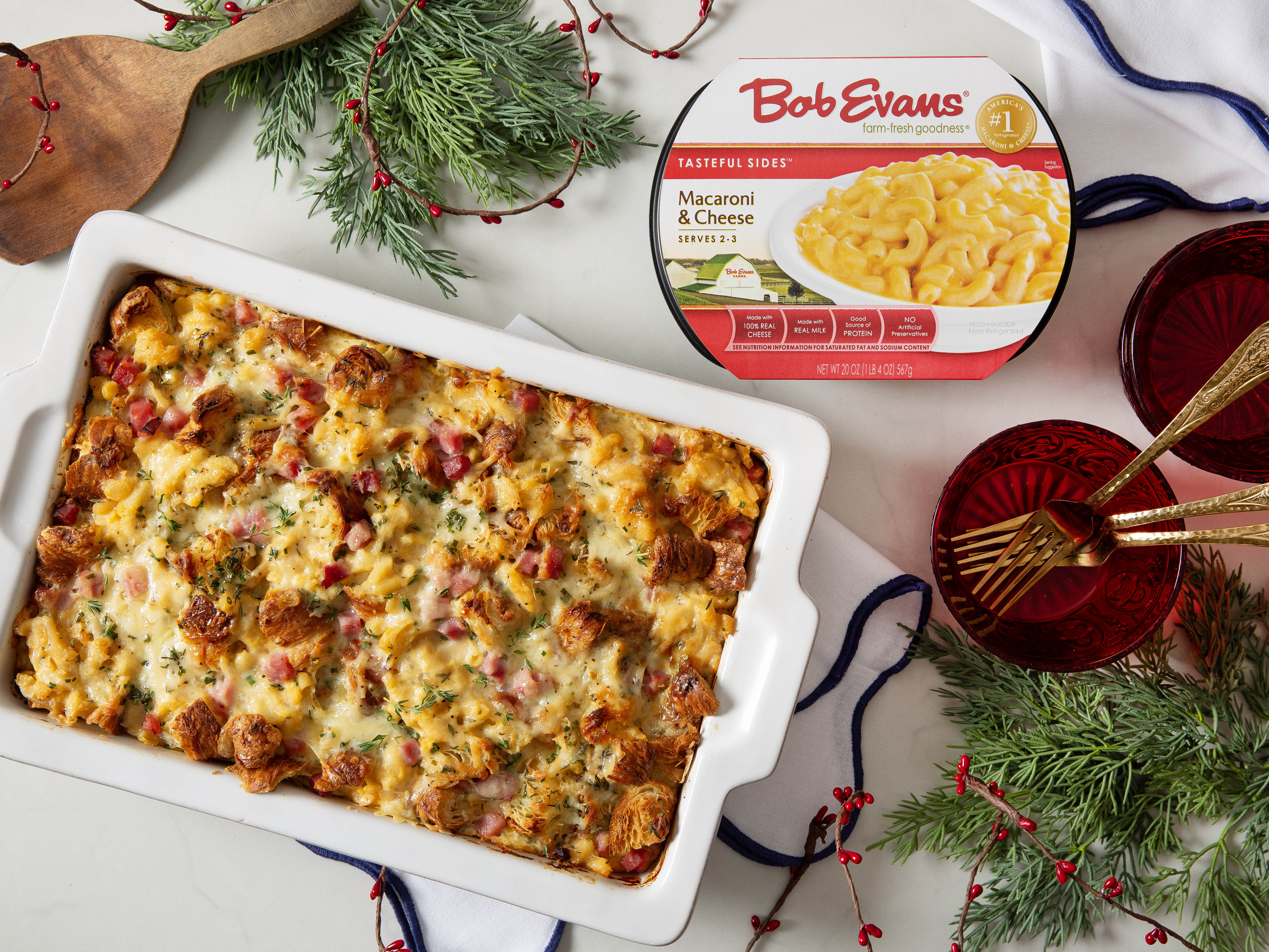 Cozy Macaroni & Cheese Bread Pudding