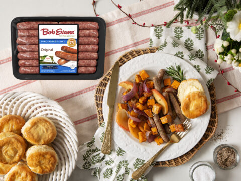 Maple Dijon Sausage and Apple Sheet Pan Breakfast