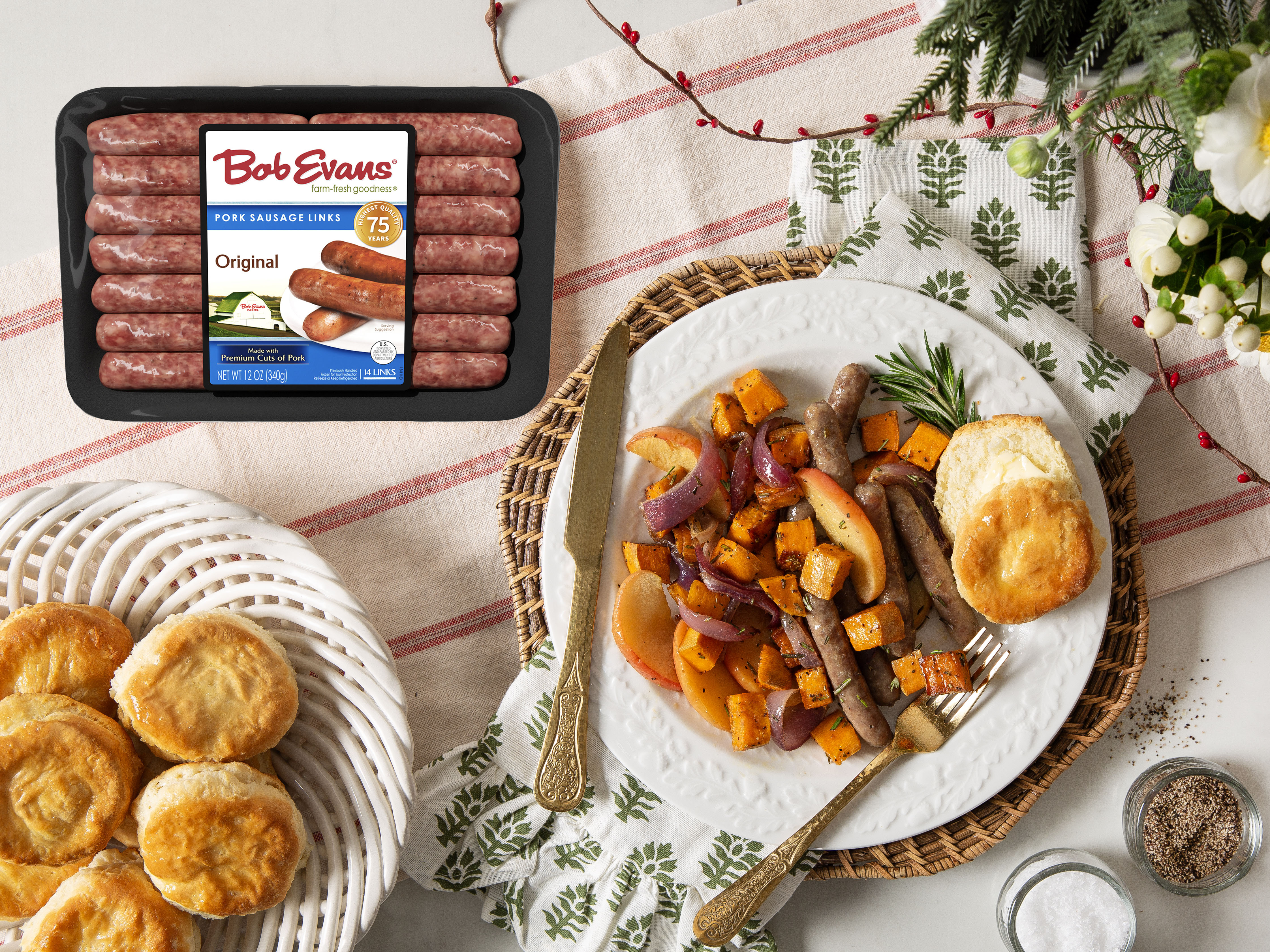 Maple Dijon Sausage and Apple Sheet Pan Breakfast | Bob Evans